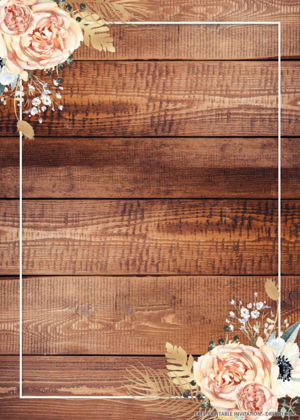 Blank Free Printable Rustic Wedding Invitations