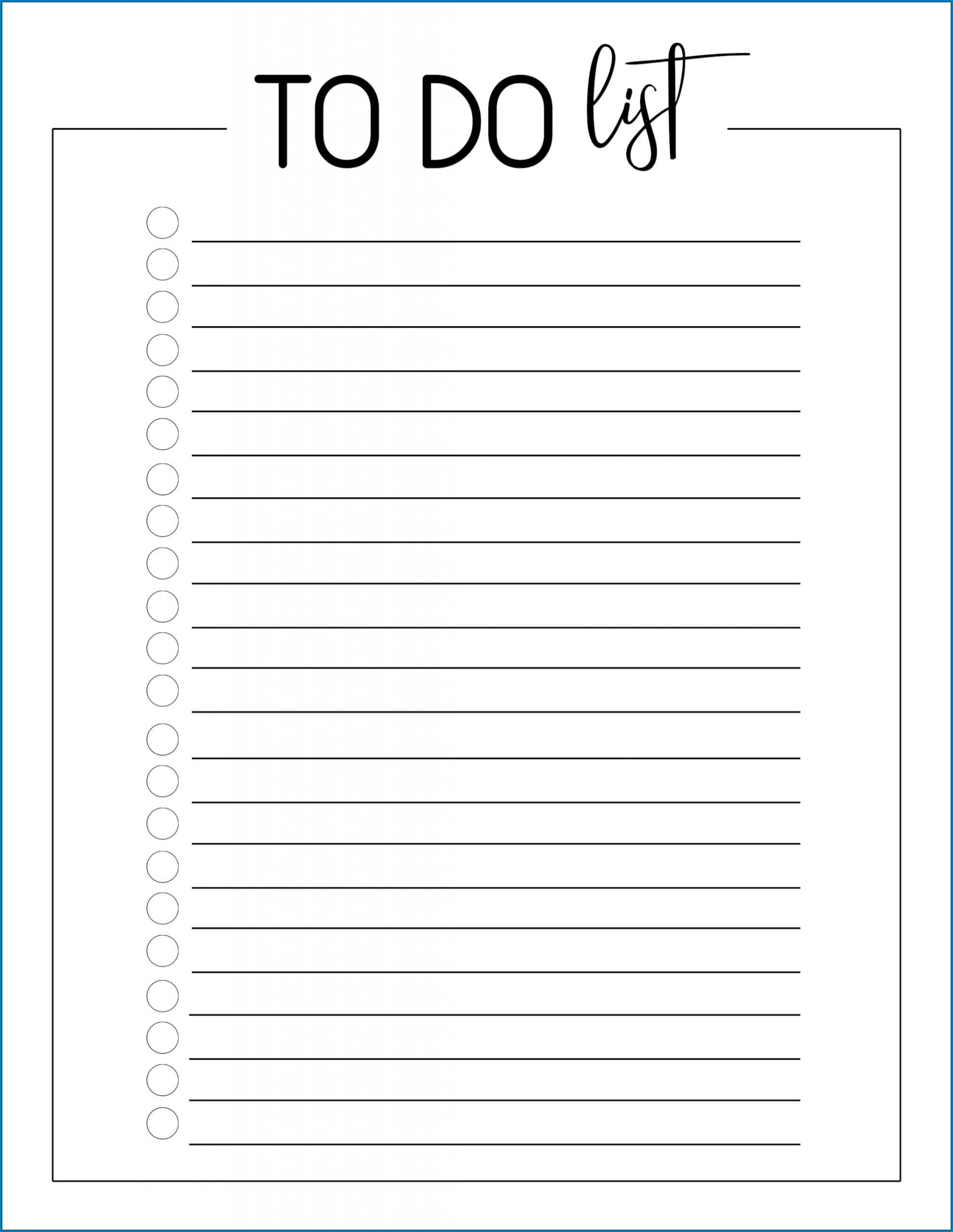 Free To Do List Printable Template Free To Do List Printable Template