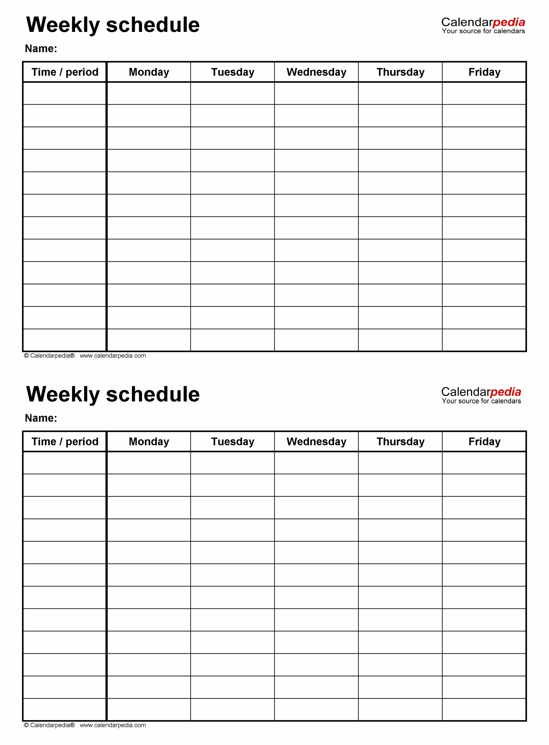 Free Weekly Schedule Templates For PDF 18 Templates