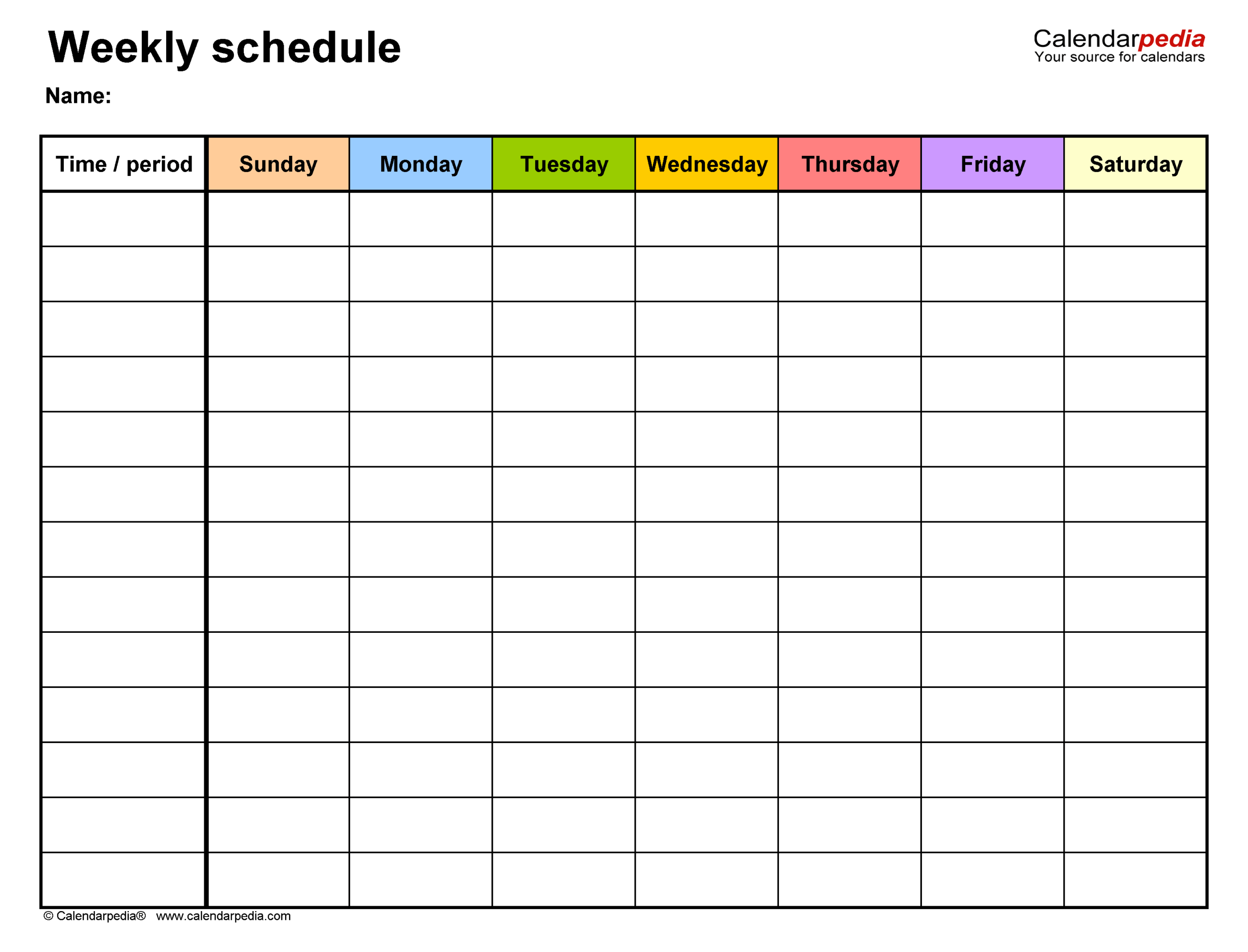 Free Weekly Schedules For PDF 18 Templates Free Weekly Schedules For PDF 18 Templates