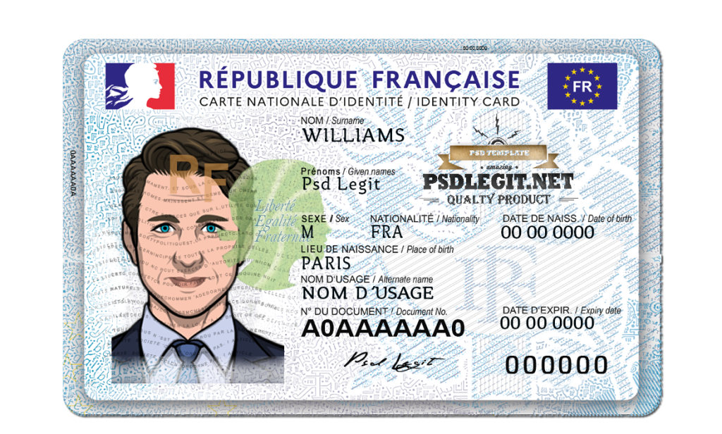 French ID Card PSD Template New PSDLEGIT French ID Card PSD Template New PSDLEGIT