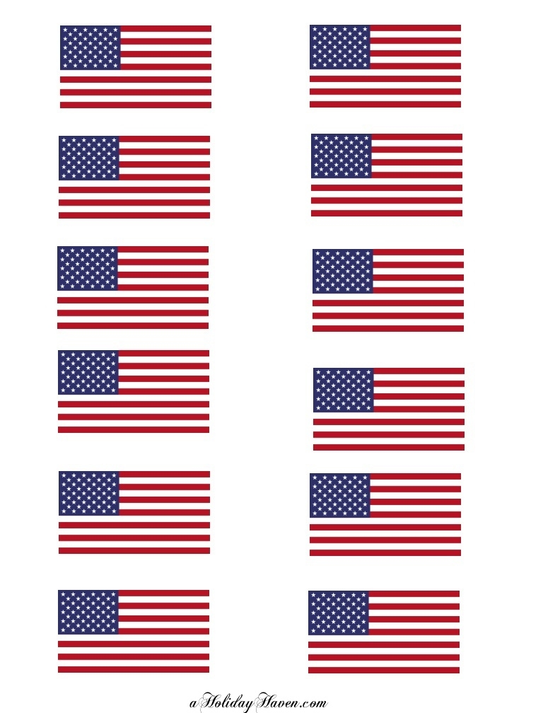 Patriotic Printable Blank Paper Labels For Toothpicks