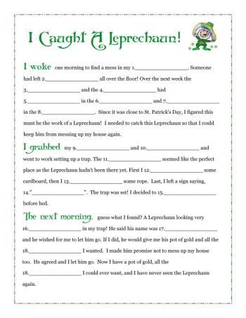Funny Fill In The Blank Story Worksheets