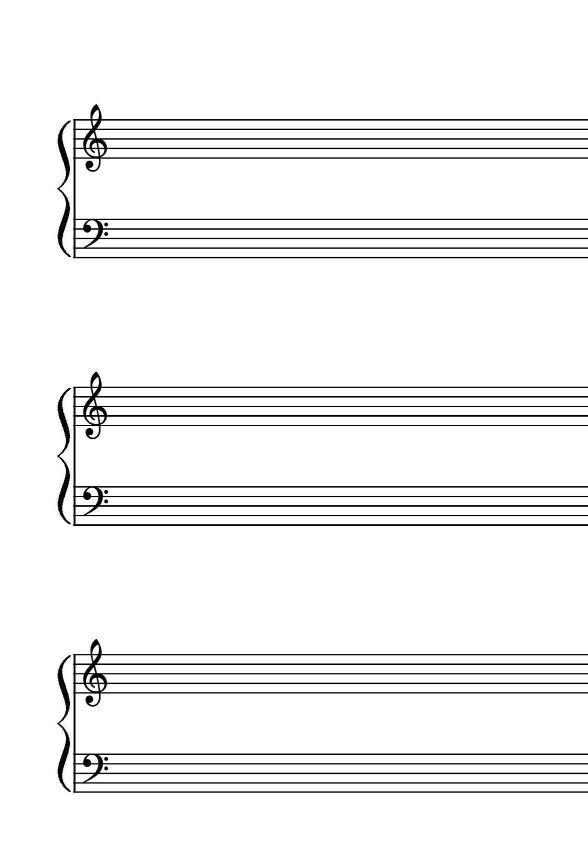 Grand Staff Printable Blank Sheet Music Music Staff Paper Letter a4 