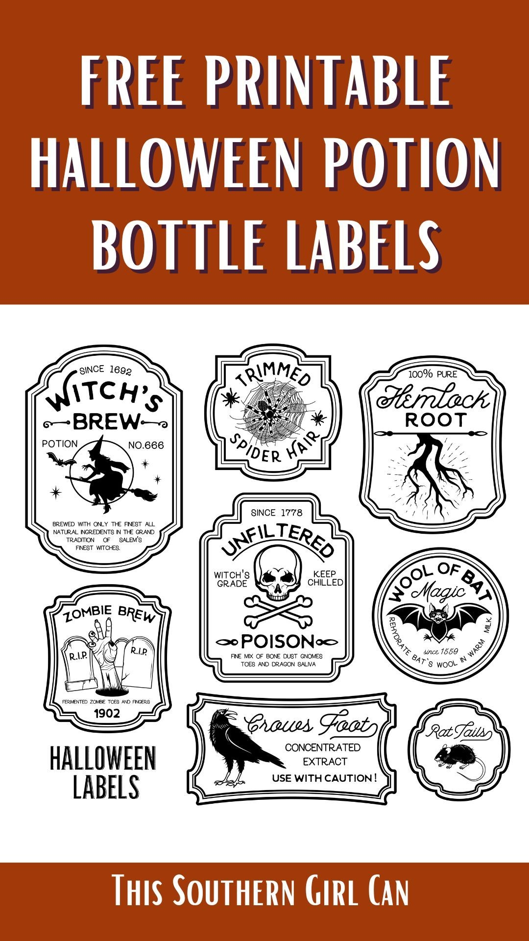 Halloween Bottle Labels Free Printables Potions Labels Artofit