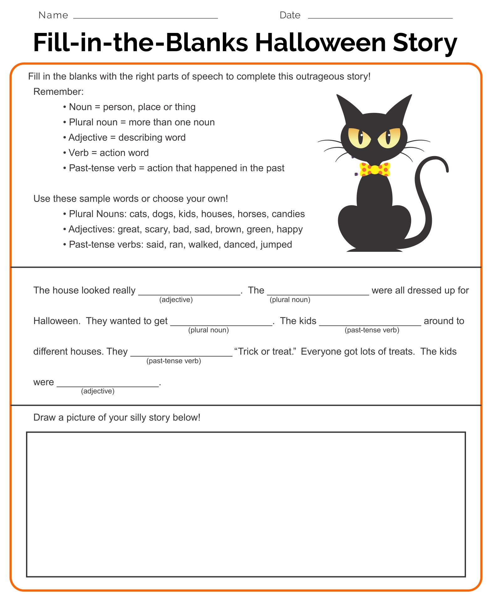Free Printable Fill In The Blank Stories