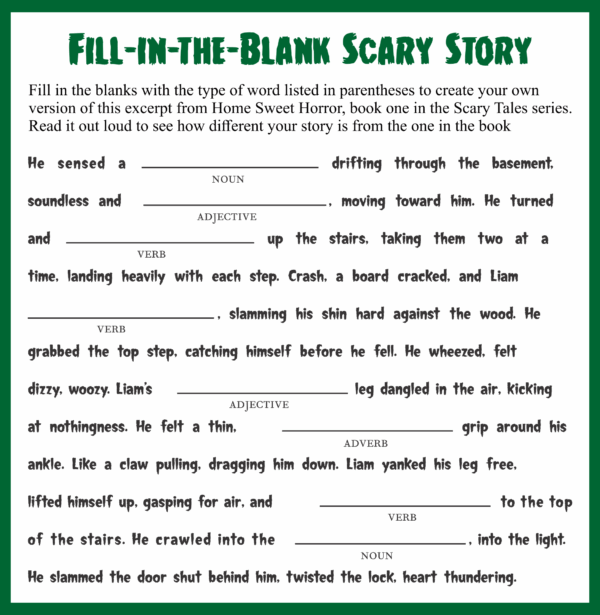Free Printable Fill In The Blanks Story