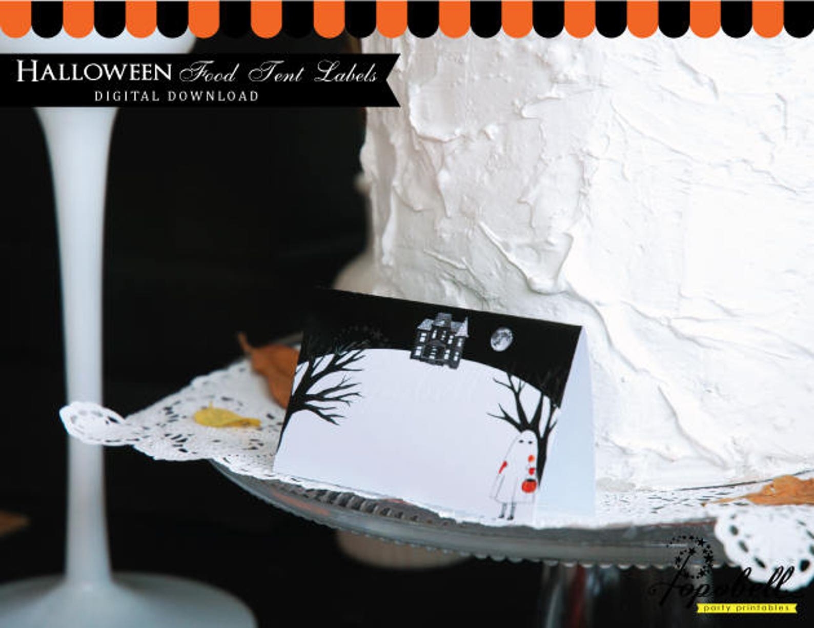 Halloween Food Tent Labels Printable Blank Halloween Tent Etsy