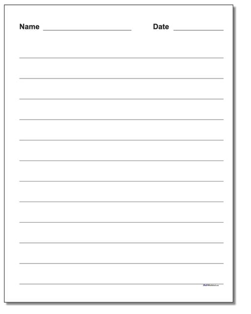 Lines With Blank Space Around Printable Lines With Blank Space Around Printable