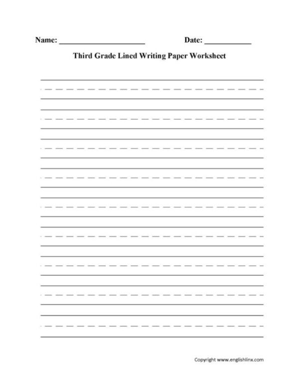 3rd Grade Printable Blank Handwriting Worksheets