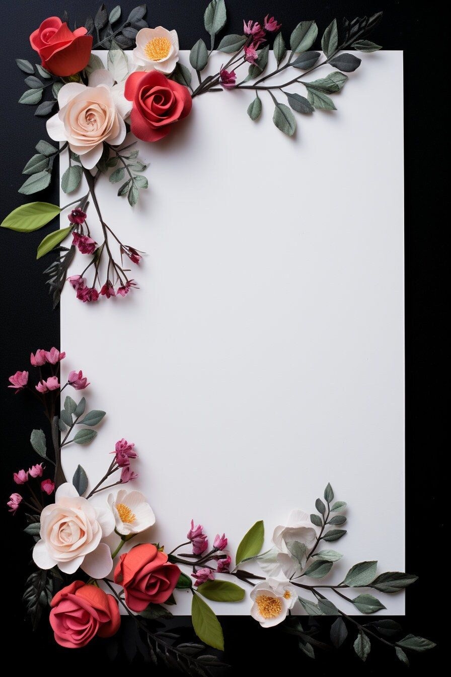 High Resolution Printable Greeting Card Template Roses 1 Blank Card 
