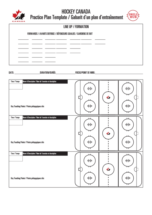 Free Printable Blank Hockey Practice Plan Template Printable Free 