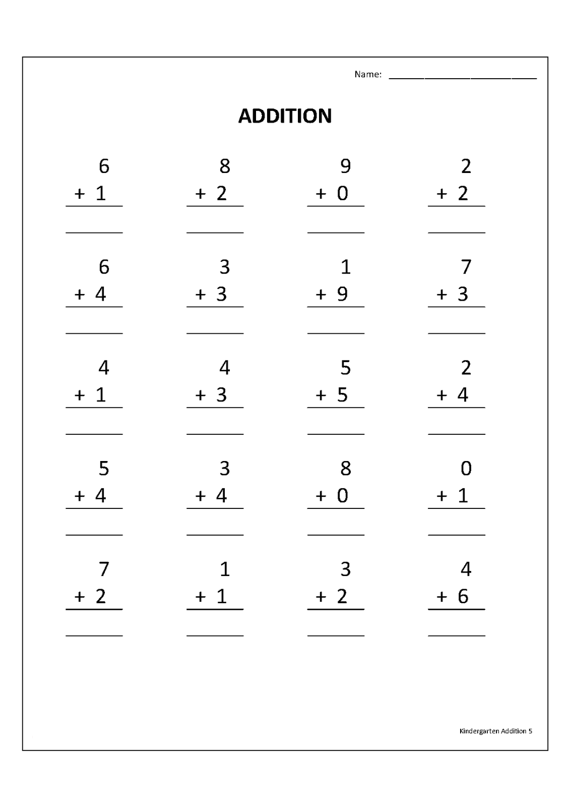 Blank Printable Homework Worksheets For Math
