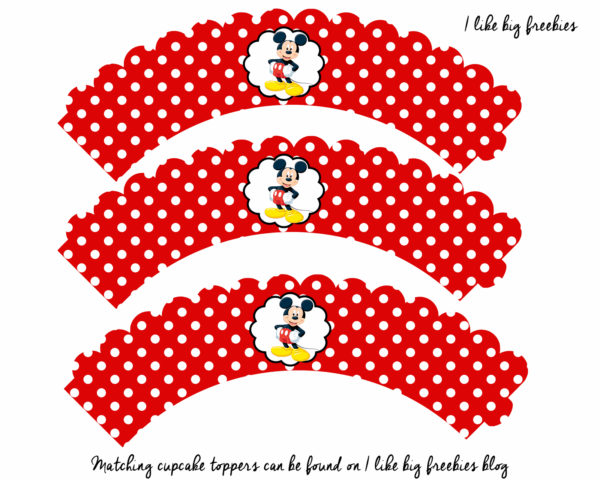Blank Printable Mickey Mouse Cupcake Wrappers