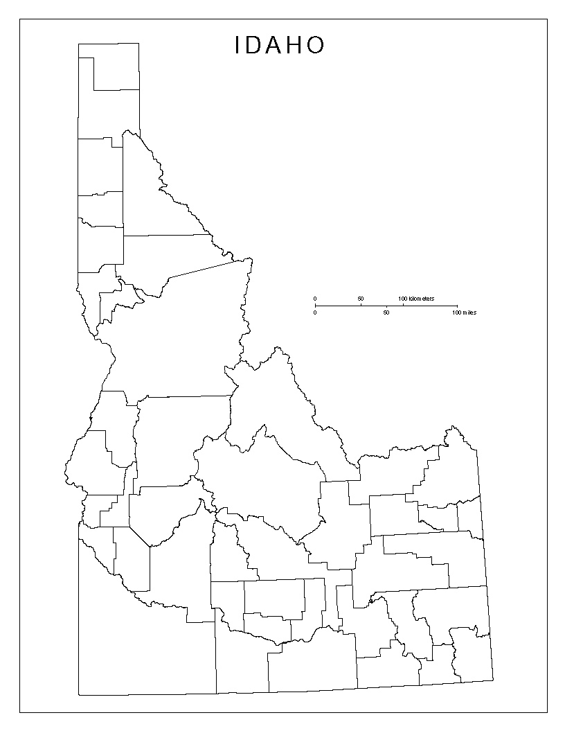 Idaho Blank Map