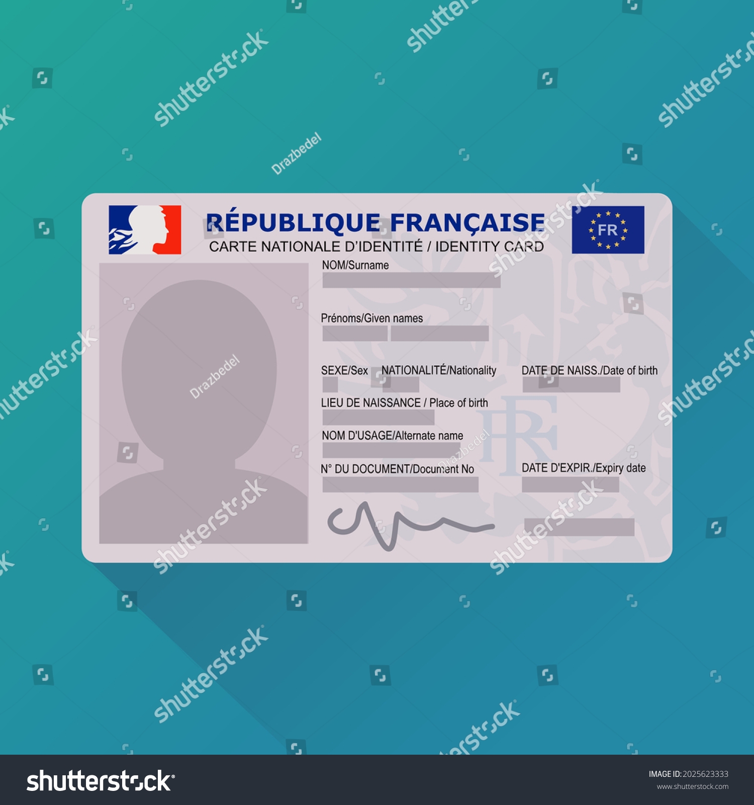 Blank Republique Francaise Identity Card Printable Blank Republique Francaise Identity Card Printable