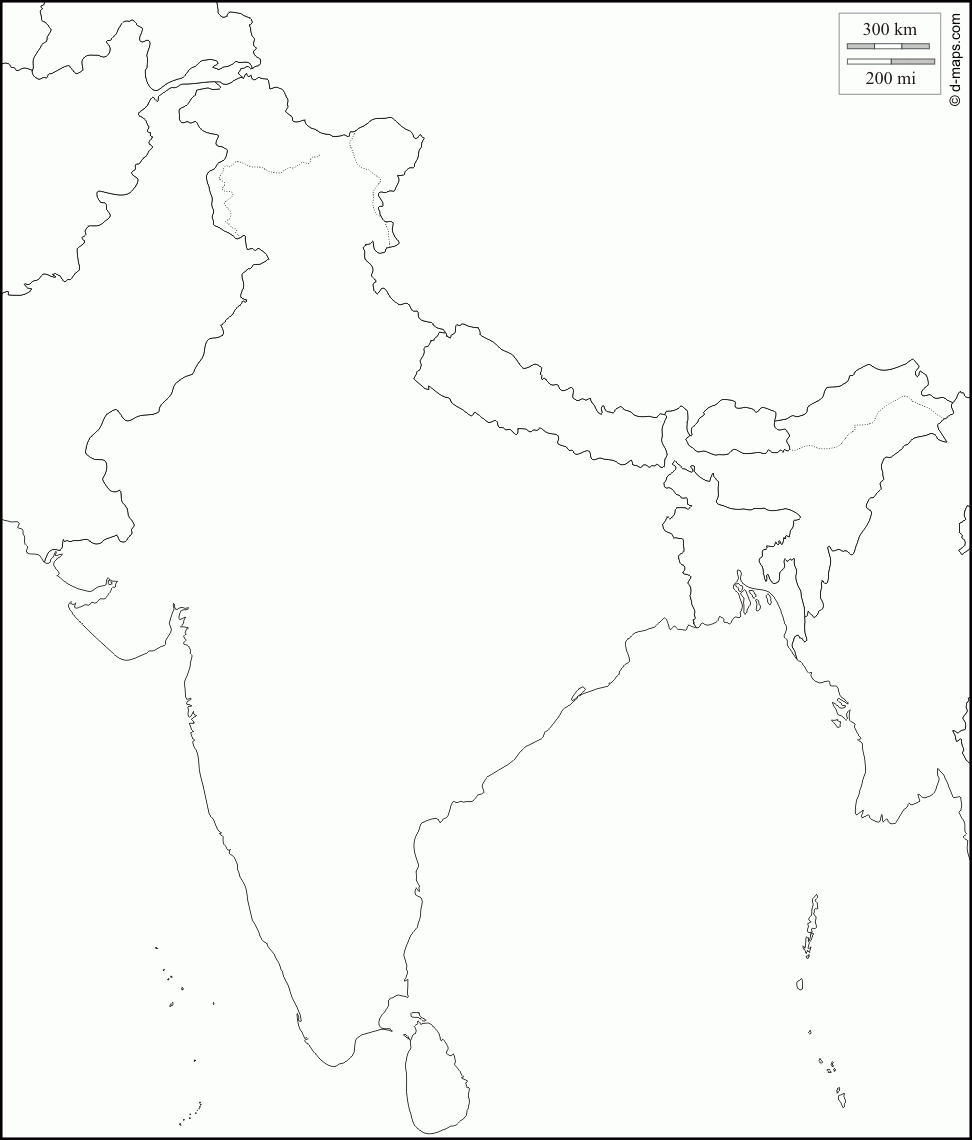 Printable Blank Map Of The Indian Subcontinent Printable Blank Map Of The Indian Subcontinent