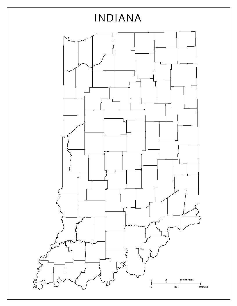 Indiana Blank Map Indiana Blank Map