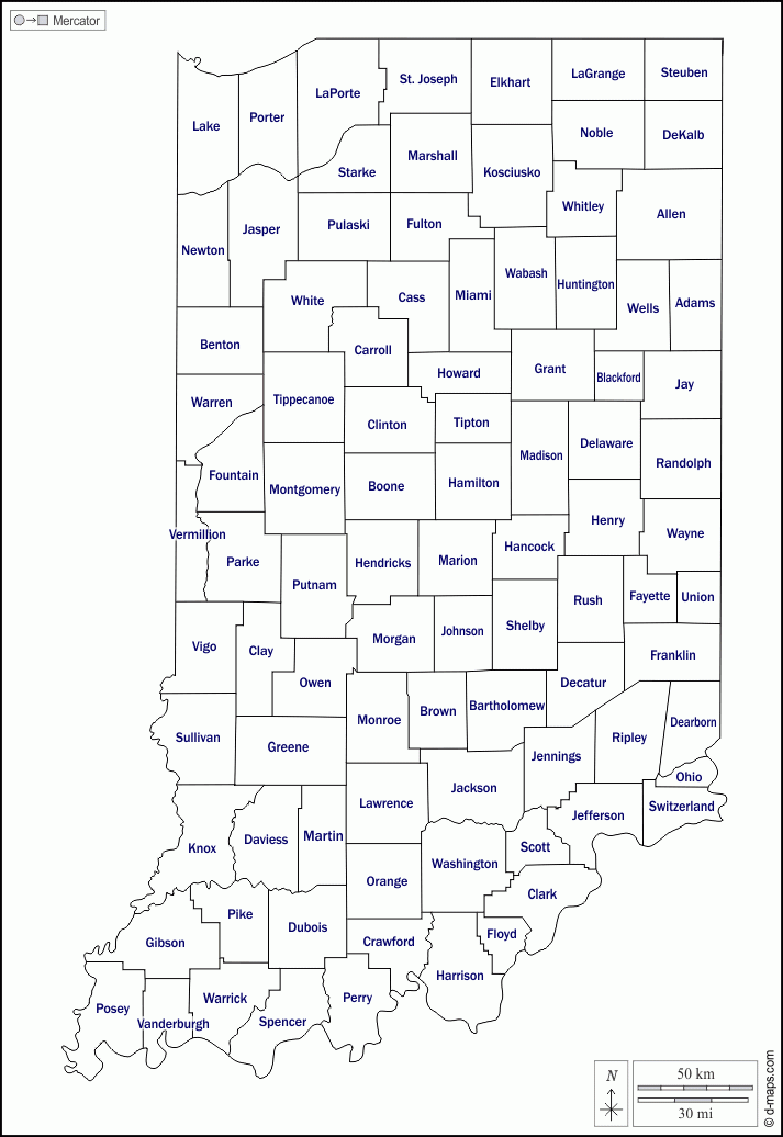 Indiana Counties And Cities Printable Blank Maps Indiana Counties And Cities Printable Blank Maps