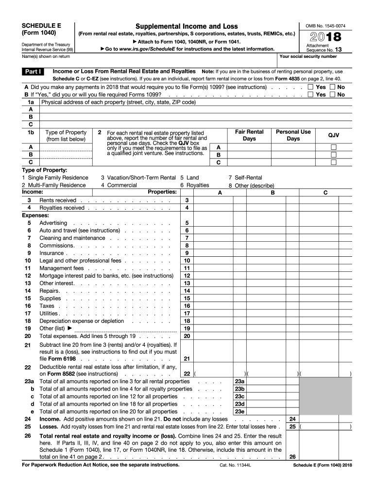 Irs Schedule E 2018 2025 Form Fill Out And Sign Printable PDF Irs Schedule E 2018 2025 Form Fill Out And Sign Printable PDF