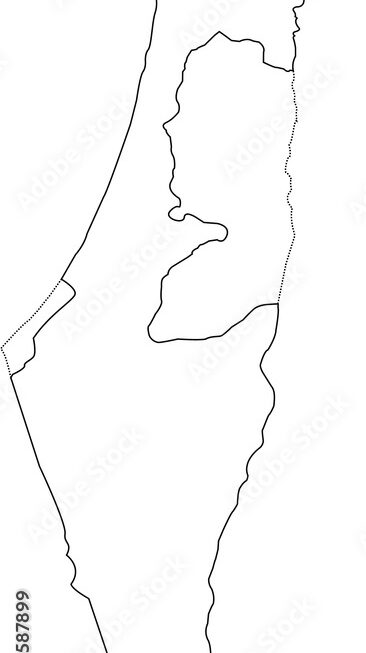 Israel Outline Map With The Designation Of The Territory Of The Gaza