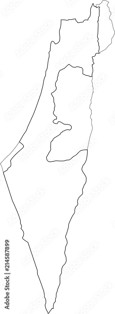 Israel Outline Map With The Designation Of The Territory Of The Gaza Israel Outline Map With The Designation Of The Territory Of The Gaza