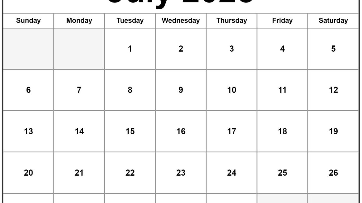 July 2025 Calendar Free Print Pdf Esther H Klausen