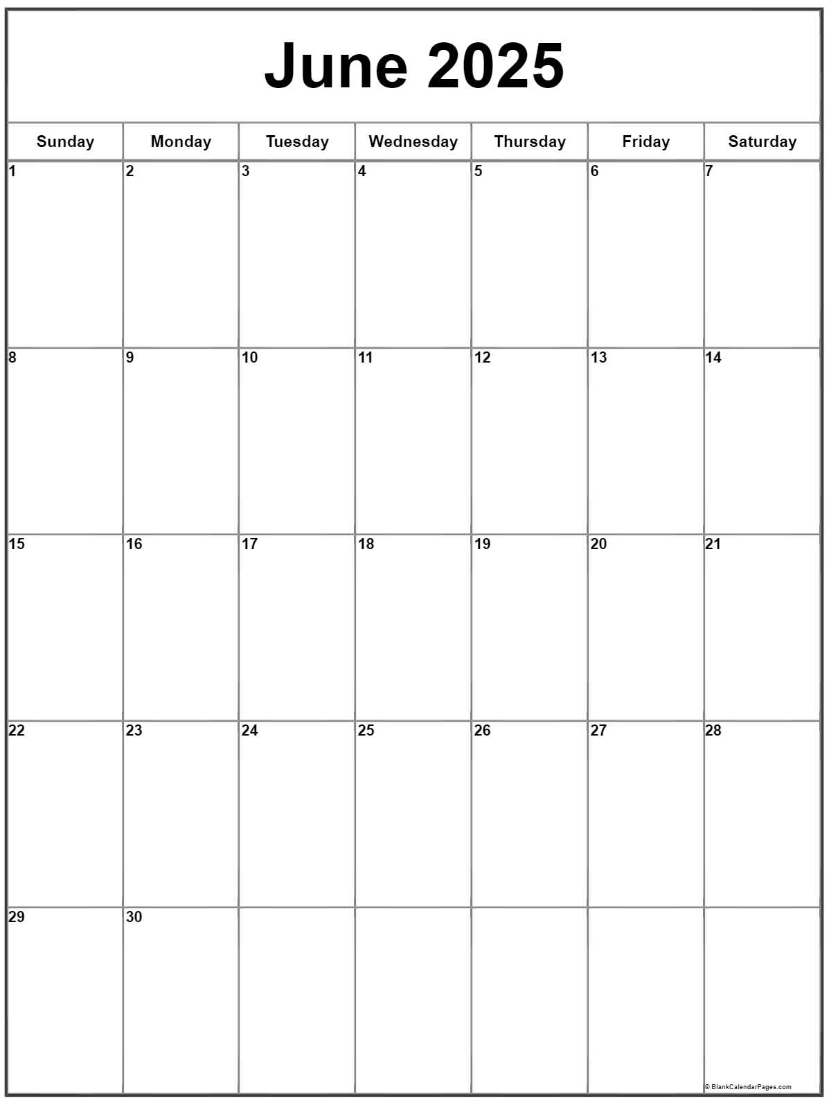 June Calendar Blank 2025 Karla B Madsen June Calendar Blank 2025 Karla B Madsen