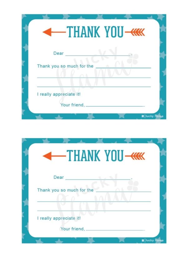 Fill In The Blank Thank You Printable