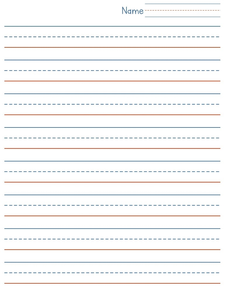 Free Printable Blank Handwriting Worksheets For Kindergarten