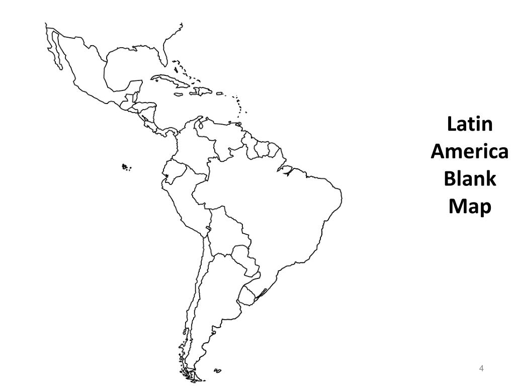 Latin America Blank Political Map Map
