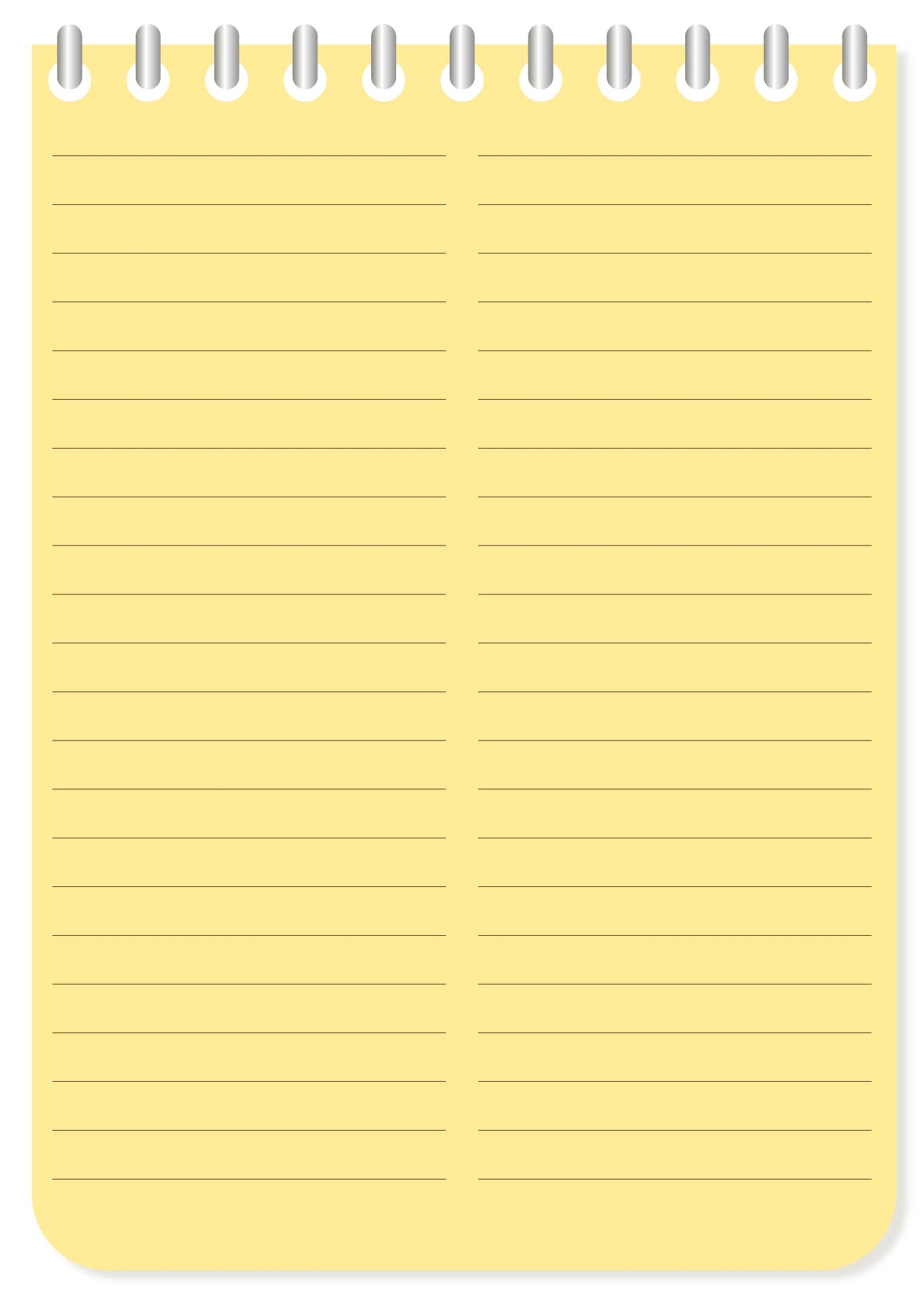 Blank Lined Paper With Columns Printable