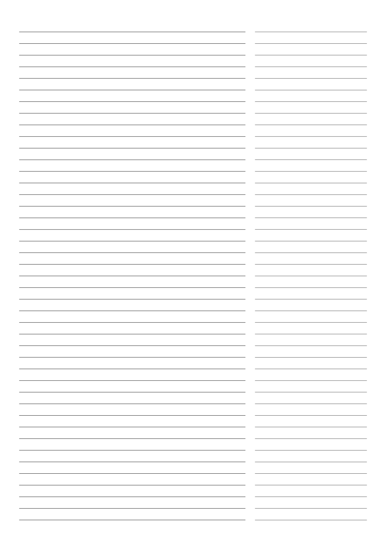 Lined Paper With Columns Printable