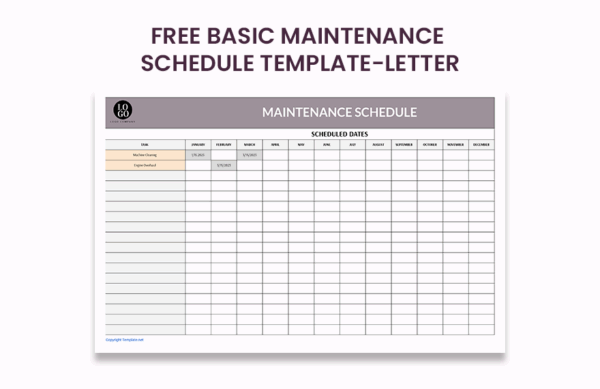 Free Printable Blank Furnace Maintenance Schedule
