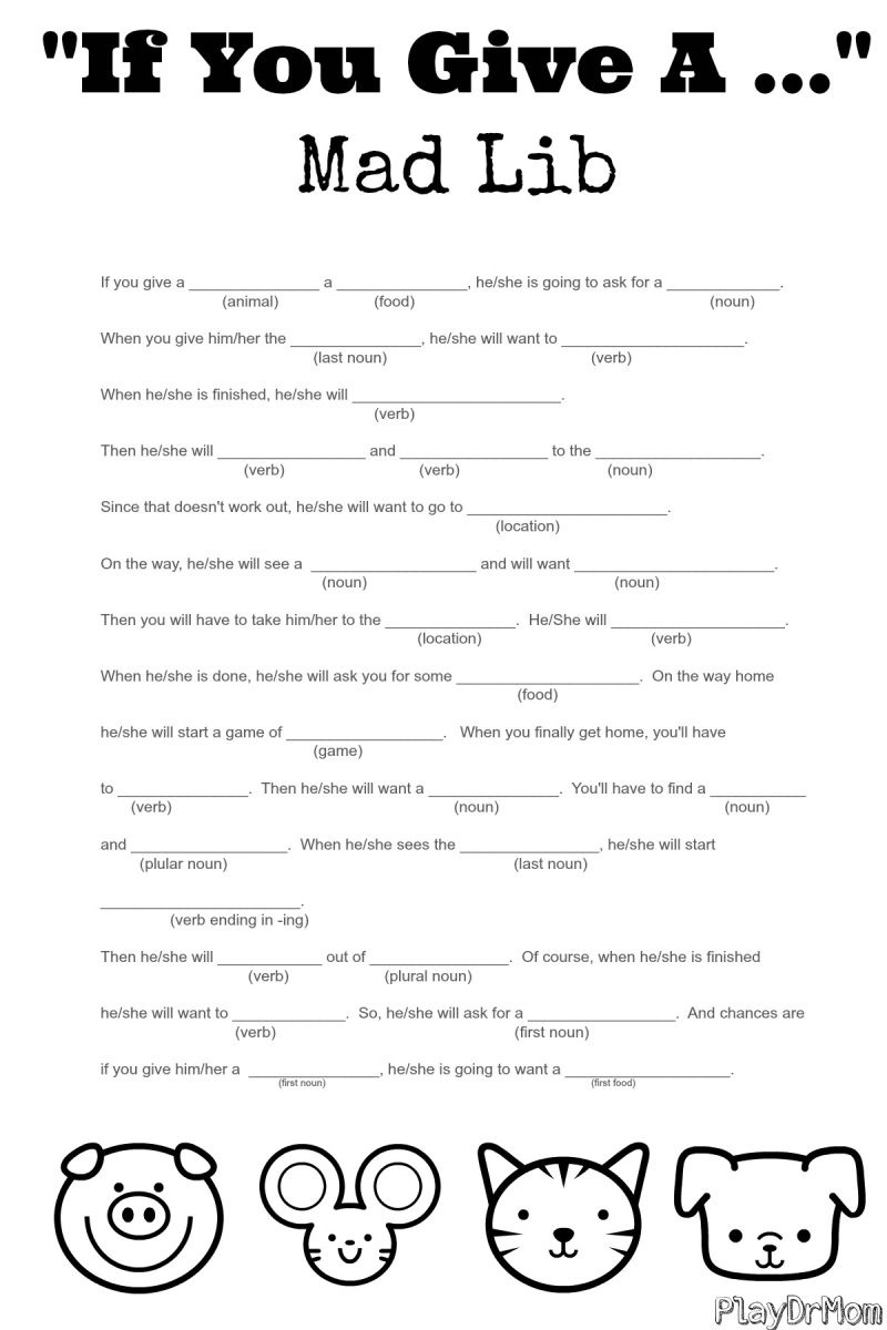 Printable Blank Mad Libs Nouns Only