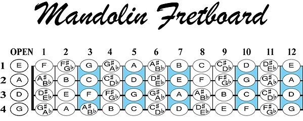 Mandolin Fretboard Diagram Printable