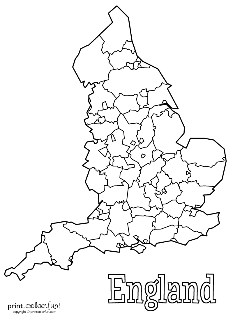 Map Of England Free Coloring Pages Map Of England Free Coloring Pages