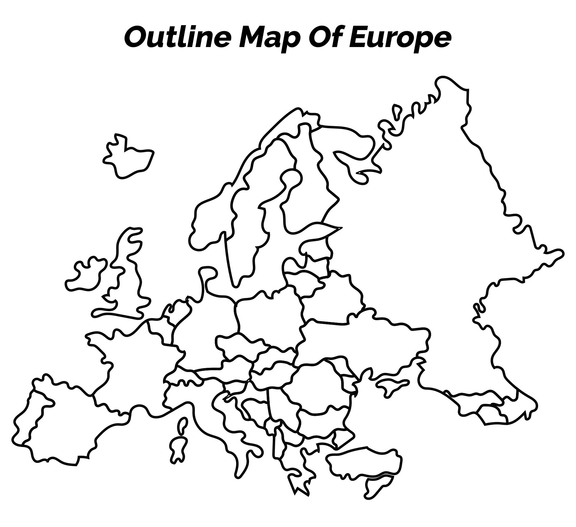 Free Printable Blank Outline Map Of Europe