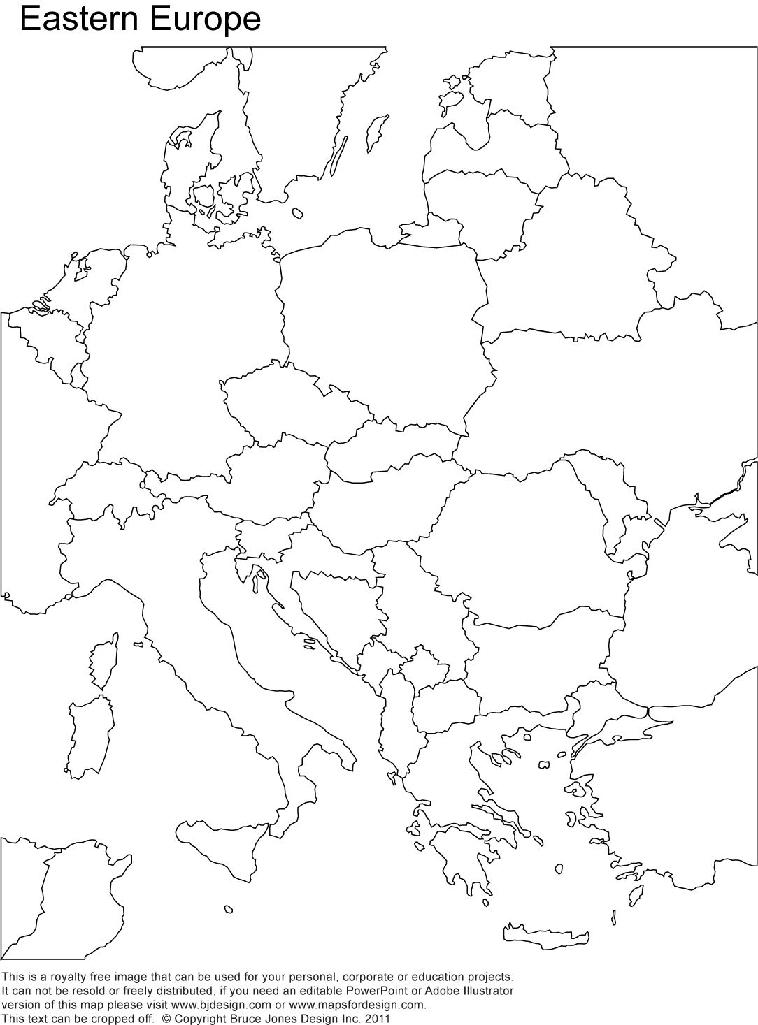 Blank Printable Map Of Central Europe