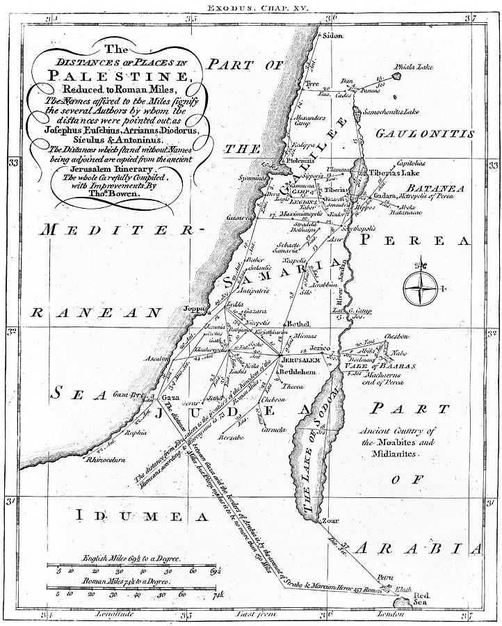 Map Of Palestine Based On Ancient Drawing By Print Collector Pixels