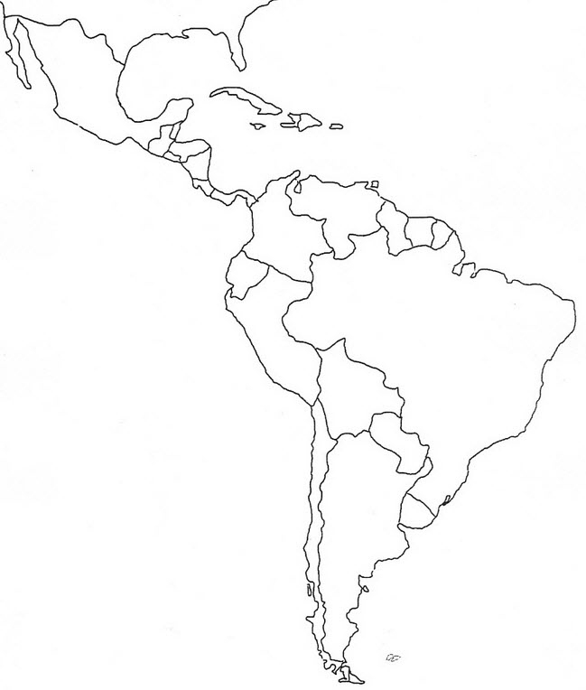 Map Of South America Blank Printable