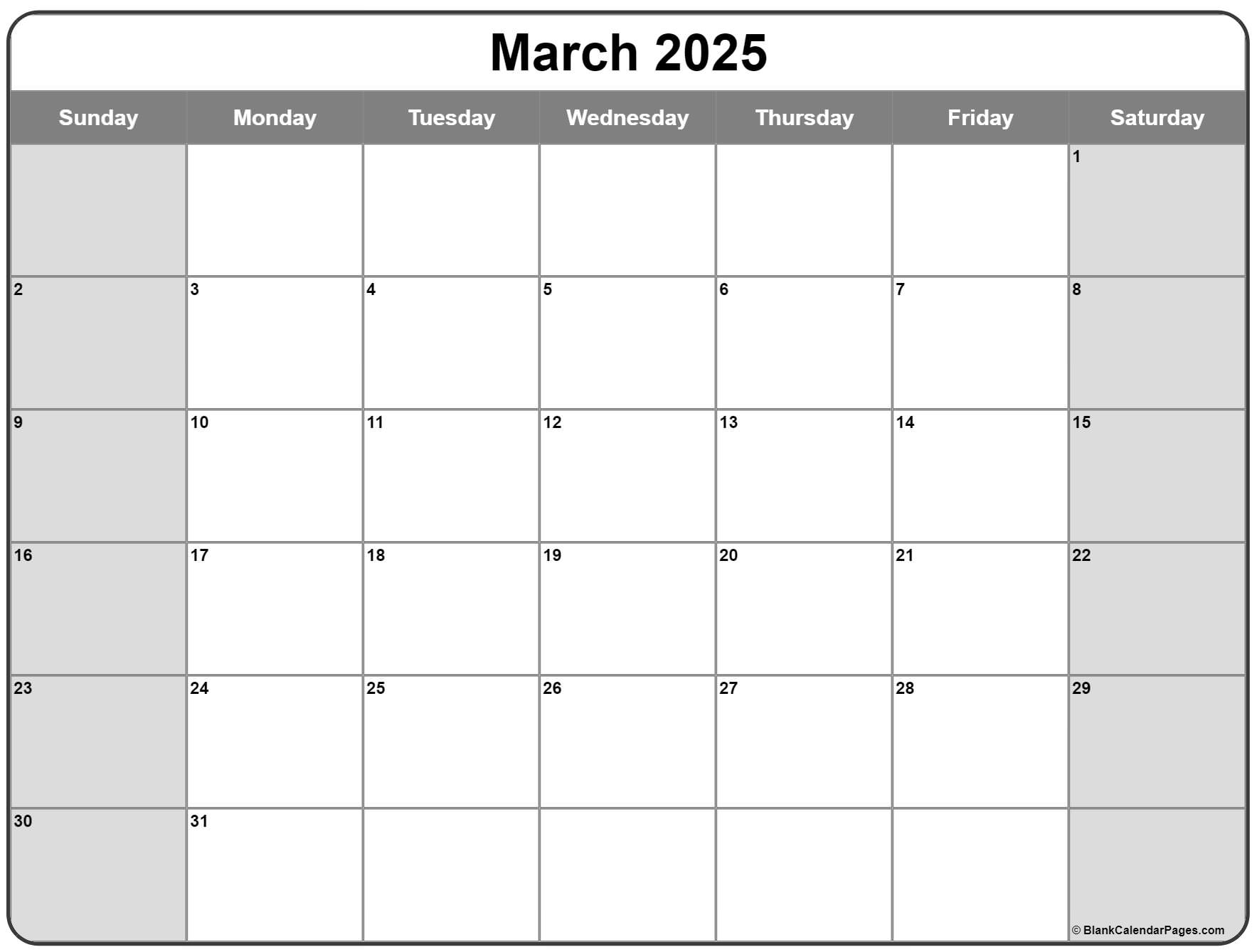 March Calendar 2025 Printable Koby Balfe