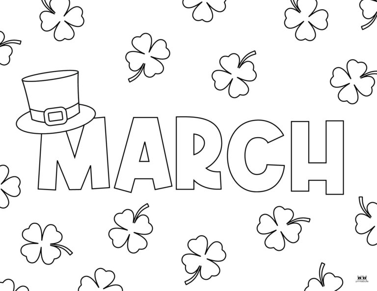 Blank Free Printable March Colring Page Blank Free Printable March Colring Page