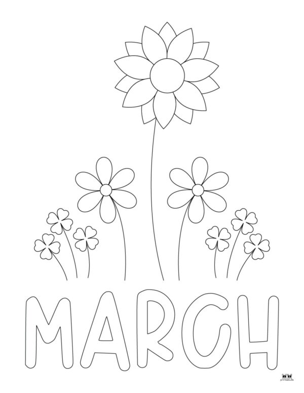 Blank Free Printable March Colring Page