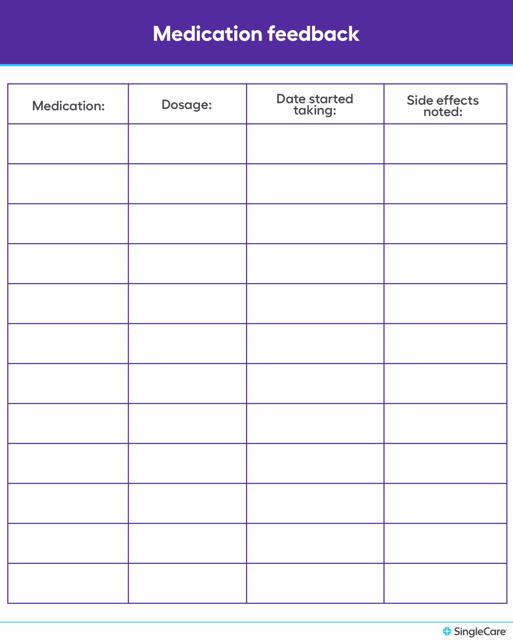 Medication List Printable Form Printable Free Templates
