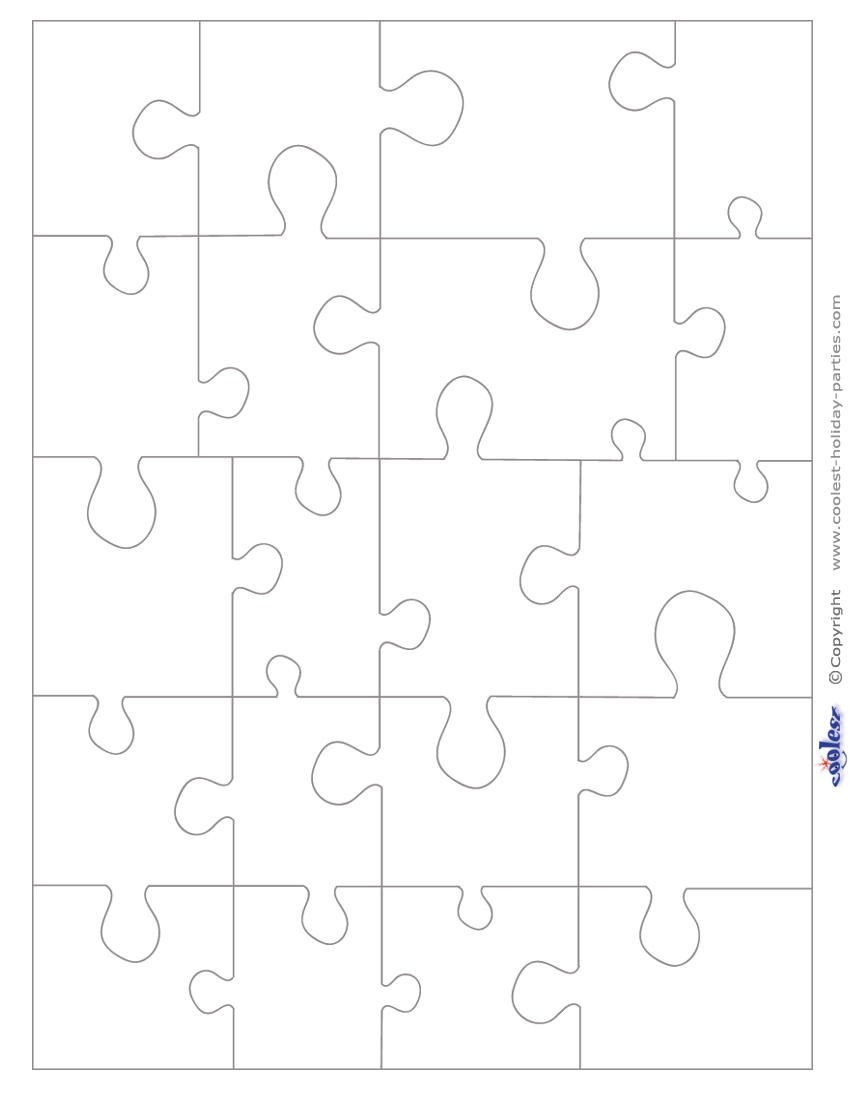 Blank Puzzle Printable With 26 Pieces