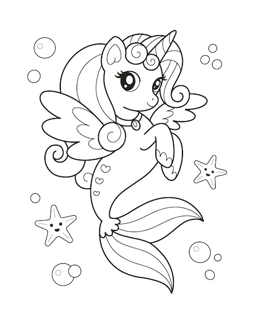 Mermaid Unicorn Coloring Page Free Printables Creationsdolf