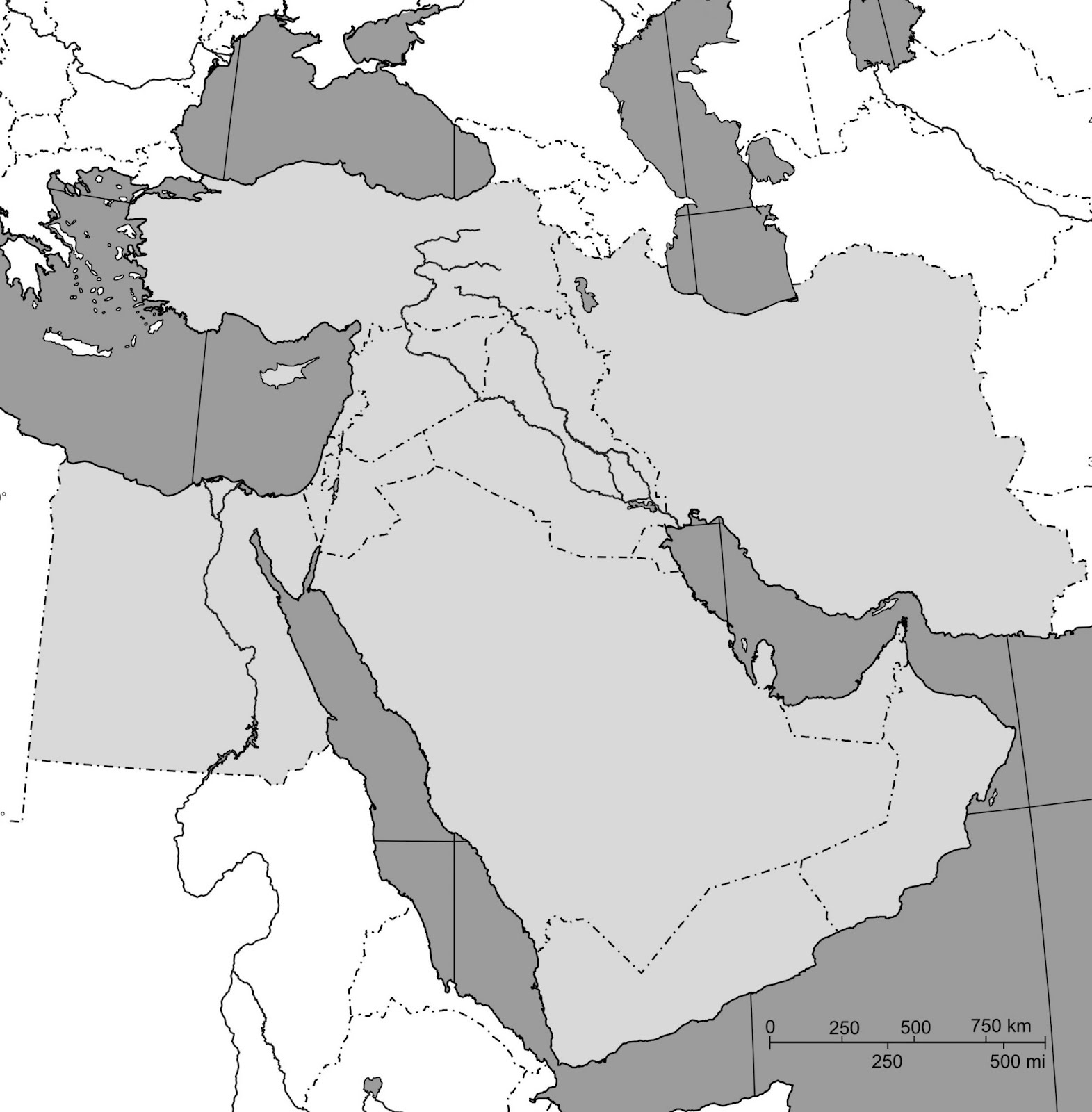 Printable Blank Map Of The Middle East Printable Blank Map Of The Middle East
