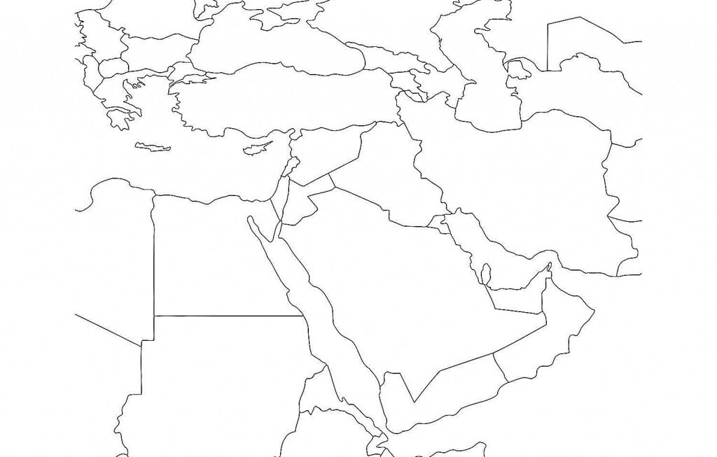 Middle East Blank Map Printable Printable Templates