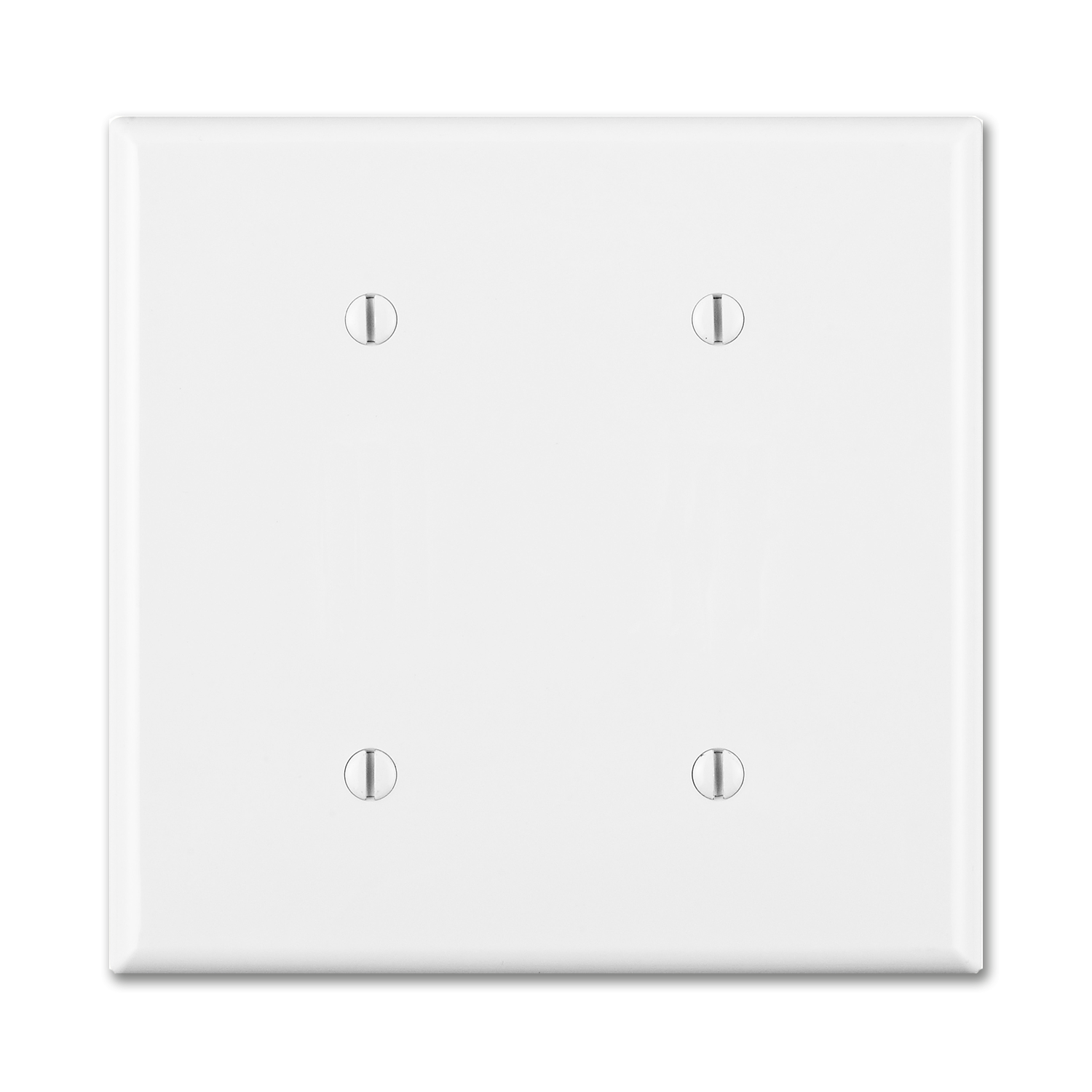 MIDI 2 GANG BLANK WALL PLATE WHITE